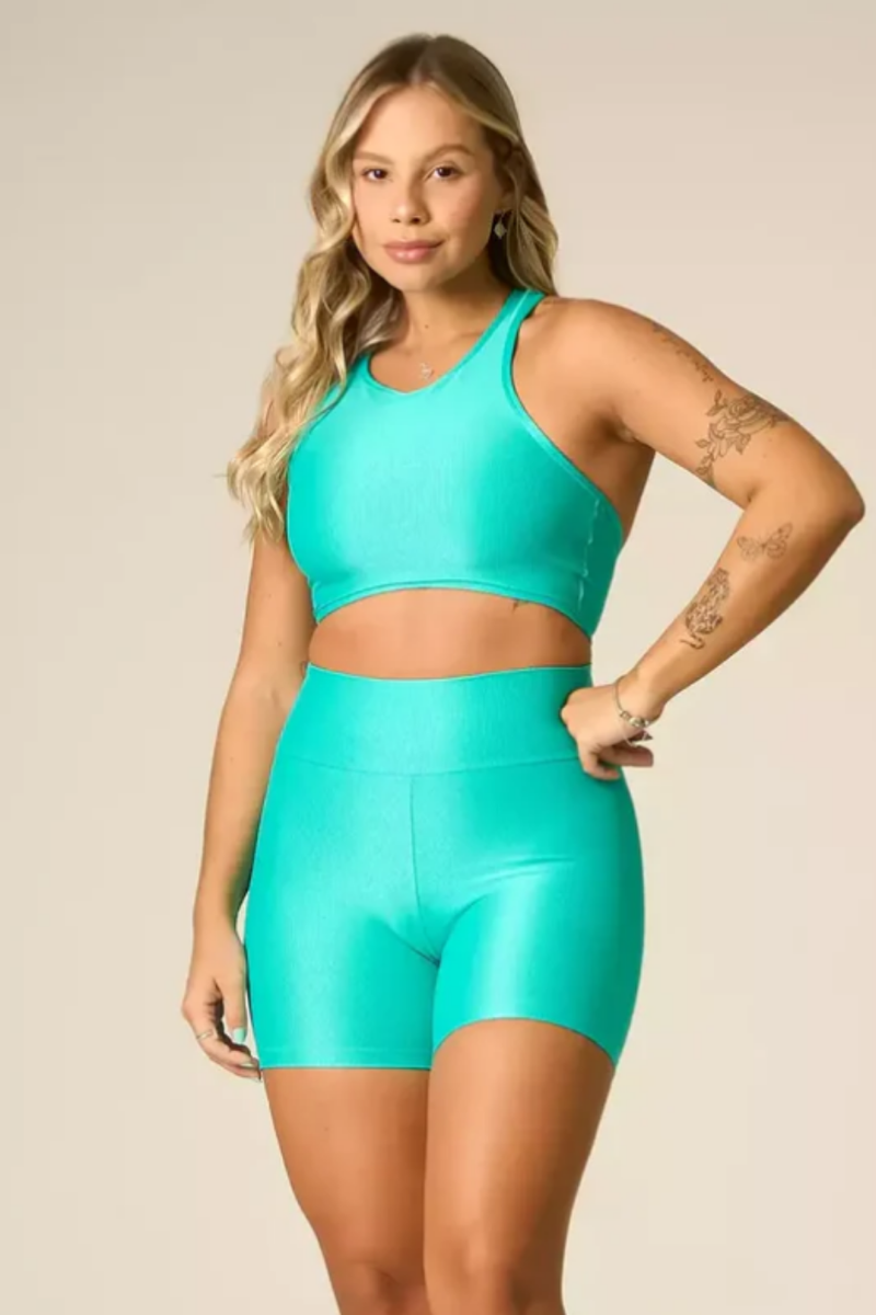 Short Cross + Top Compressão Aruba Serela - Coleção Corpo Livre - Énergie Pure