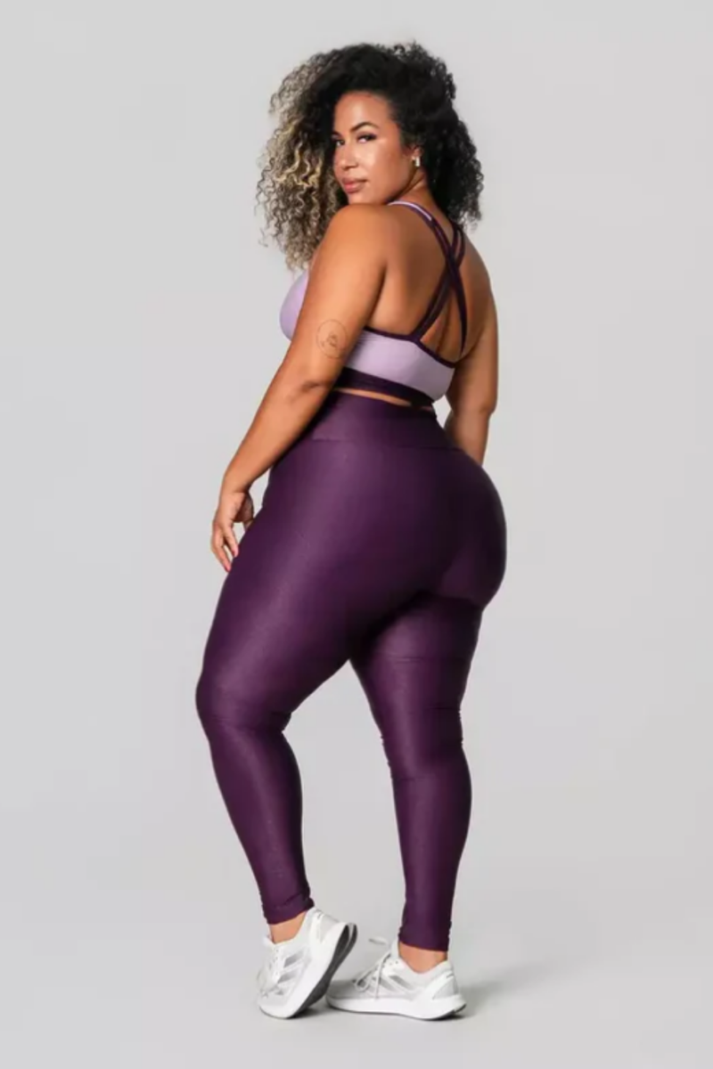 Legging Clássica Top Bicolor Mirtilo e Roxo Claro Serela - Coleção Corpo Livre - Élancée