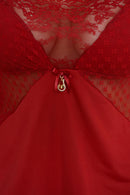 Short Dool Liganete e Renda Vermelho Serela Coleção - Lounge - Labely