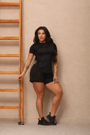 Camiseta Feminina Slim Fit Preta Serela - Coleção Corpo Livre - Féline Active
