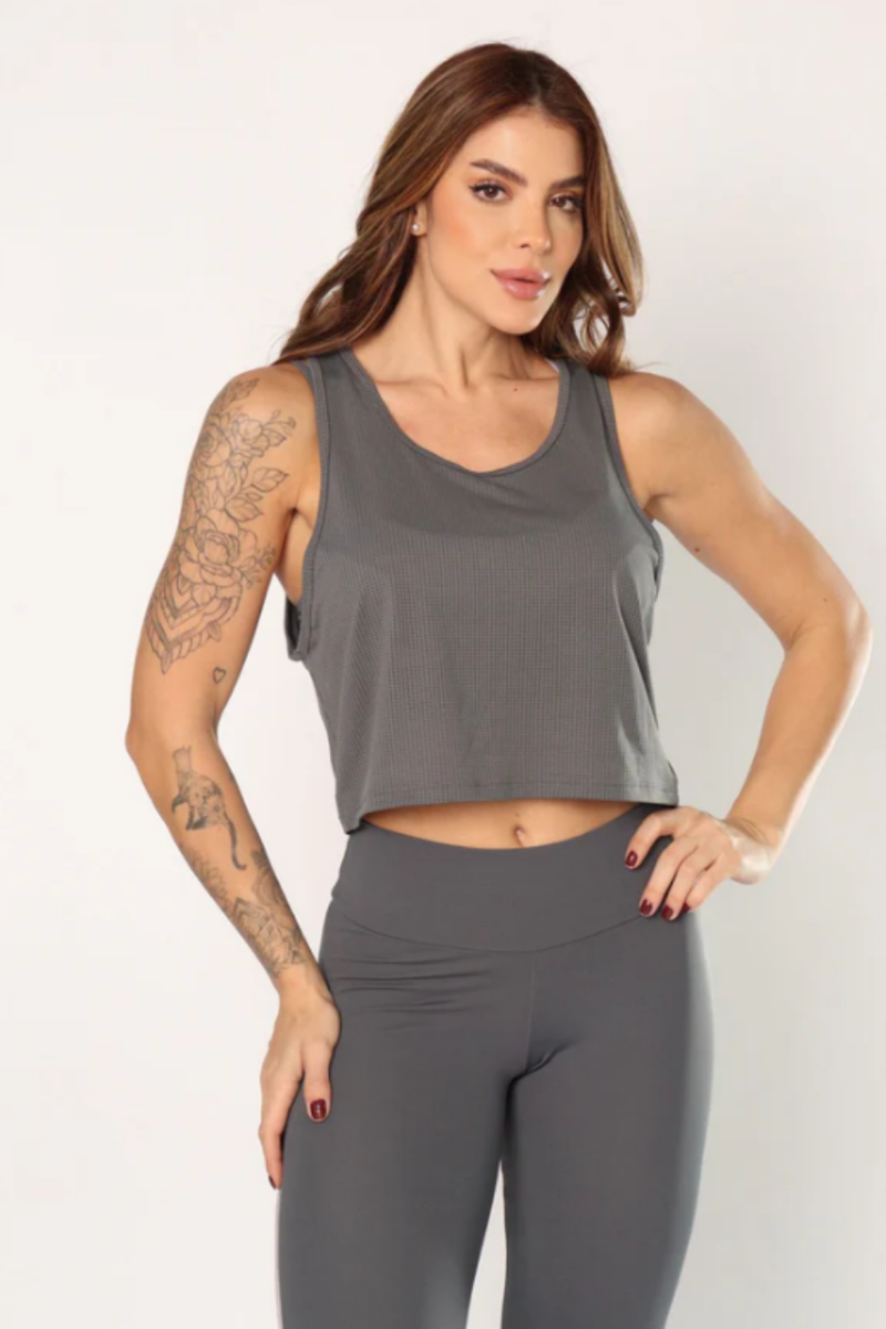 Camiseta Cropped Regata Serela - Coleção Corpo Livre - Libre Move