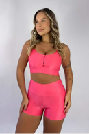 Short Cross Bolso + Top Compressão Chiclete Serela - Coleção Corpo Livre - Harmonie
