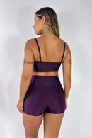Short Cross Bolso + Top  Compressão Mirtilo Serela - Coleção Corpo Livre - Provocante Sport