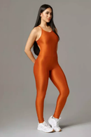 Macacão Compressão Terracota Serela - Coleção Corpo Livre - Délicate Force