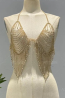 Body Chain Coleção Serela - Joia Rara - Top Cascata de Luz Gold
