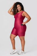 Macaquinho com Bolso Compressão Hibisco Serela - Coleção Corpo Livre - Courbes Actives