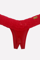 Fio Aberto em Tule Renda e Biju Vermelho