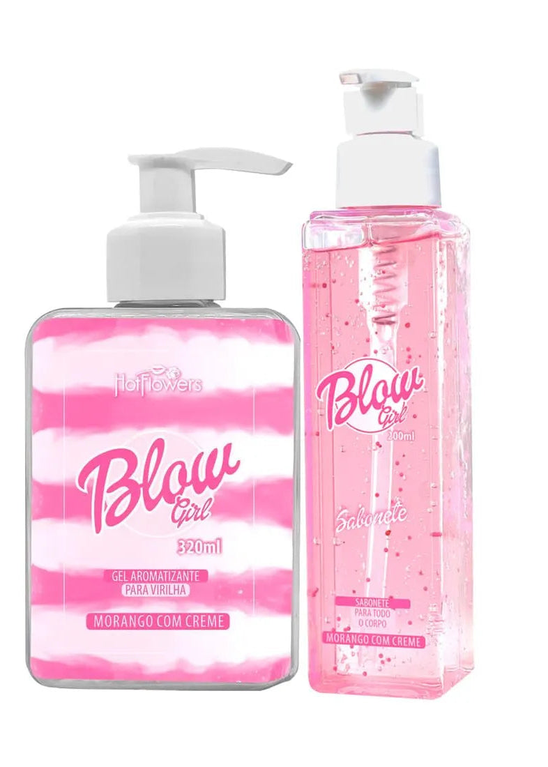 Duplinha com Blow Girl Gel Aromatizante Beijável Para Virilha e Blow Girl Sabonete Líquido Corporal