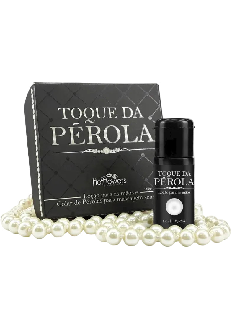 Toque da Pérola Loção e Colar de Pérolas para Massagem Sensual Hot Flowers