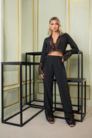 Pijama Spandex Detalhe Com Detalhes Em Renda Serela Coleção - Lounge - Nuit Précieuse
