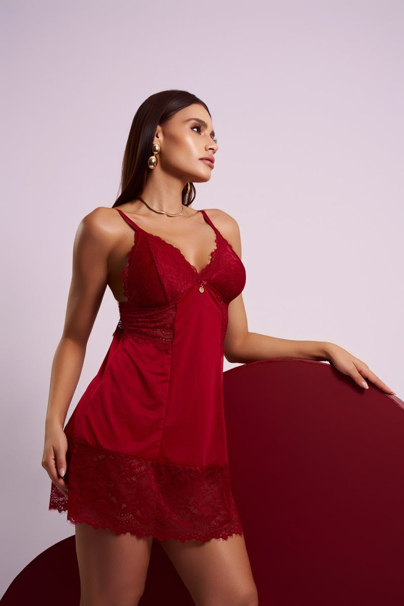 Camisola Liganete Renda Nas Laterais Serela Coleção - Noites Quentes - Luxe Intime