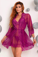 Camisola em Renda e Tule de Corações Fucsia - Serela