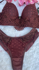 Conjunto Giuppir Marrom Serela Coleção - Noites Quentes - Jolie Femme
