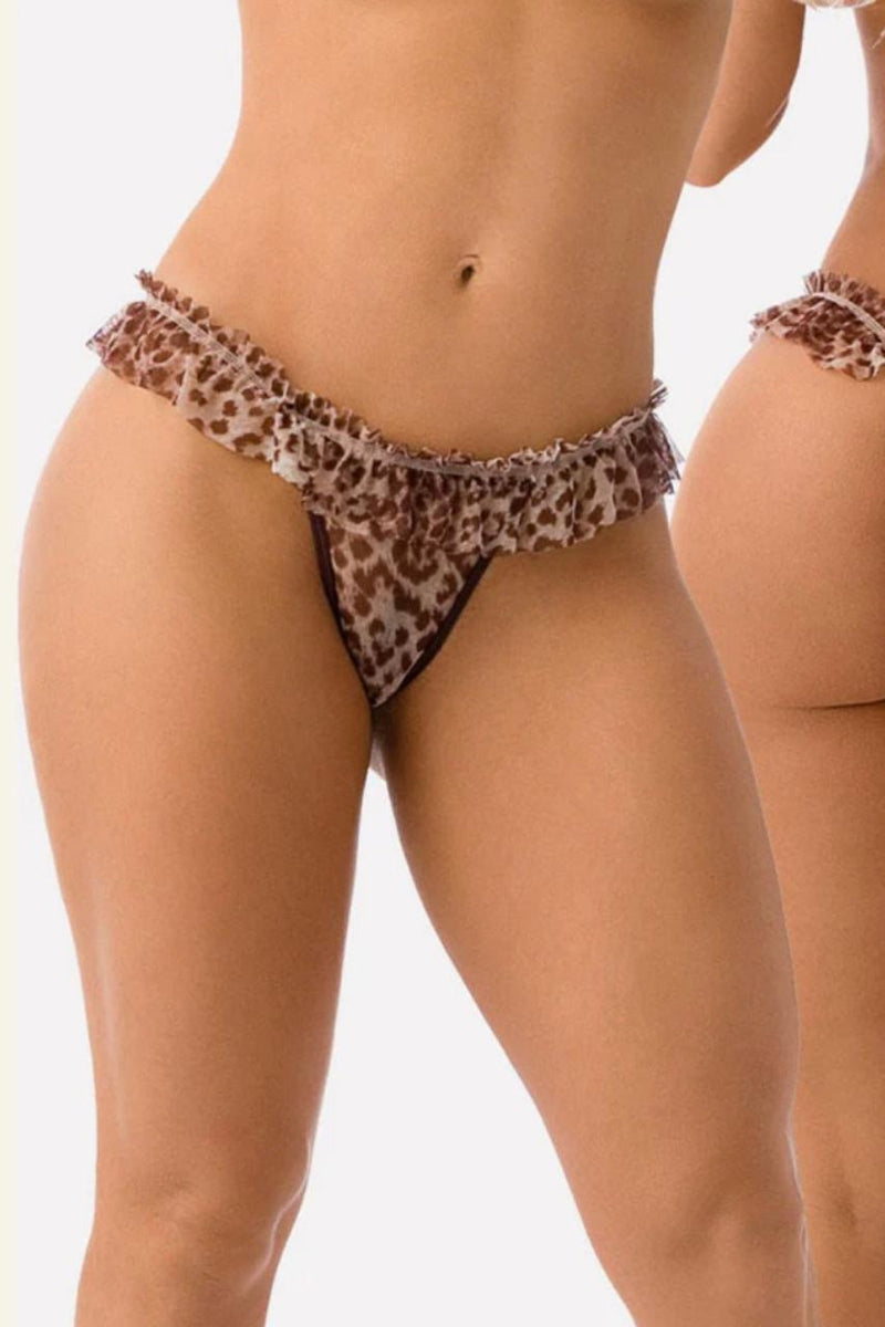 Fio de Luxo em Animal Print Onça Rajada De Preto