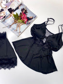 Short Doll Liganete Detalhe Em Tule Nas Costas Serela Coleção - Lounge - Étreinte Élégante