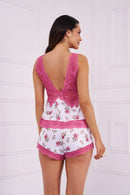 Short Doll Liganete E Renda Floral Rosa Serela Coleção - Lounge - Tentatrice