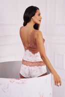 Short Doll Liganete E Renda Floral Mousse Serela Coleção - Lounge - Tentatrice
