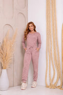 Pijama Longo em Lanzinha Rosa Aero Look - Serela