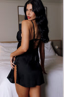 Camisola Sexy Com Detalhe Em Fita De Cetim Serela Coleção - Noites Quentes - Belle Nuit
