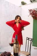Robe Tule e Renda Serela Coleção - Noites Quentes - Lever Red